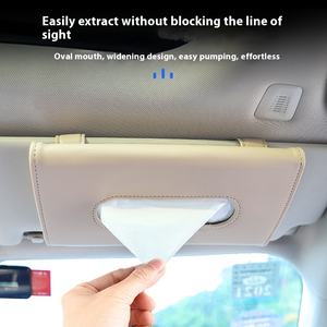 Leather <strong>Car</strong> Tissue Box and Sun Visor Holder Auto Interior Storage Mask Storage Box <strong>Car</strong> Interior <strong>Accessories</strong> - Product Image 2