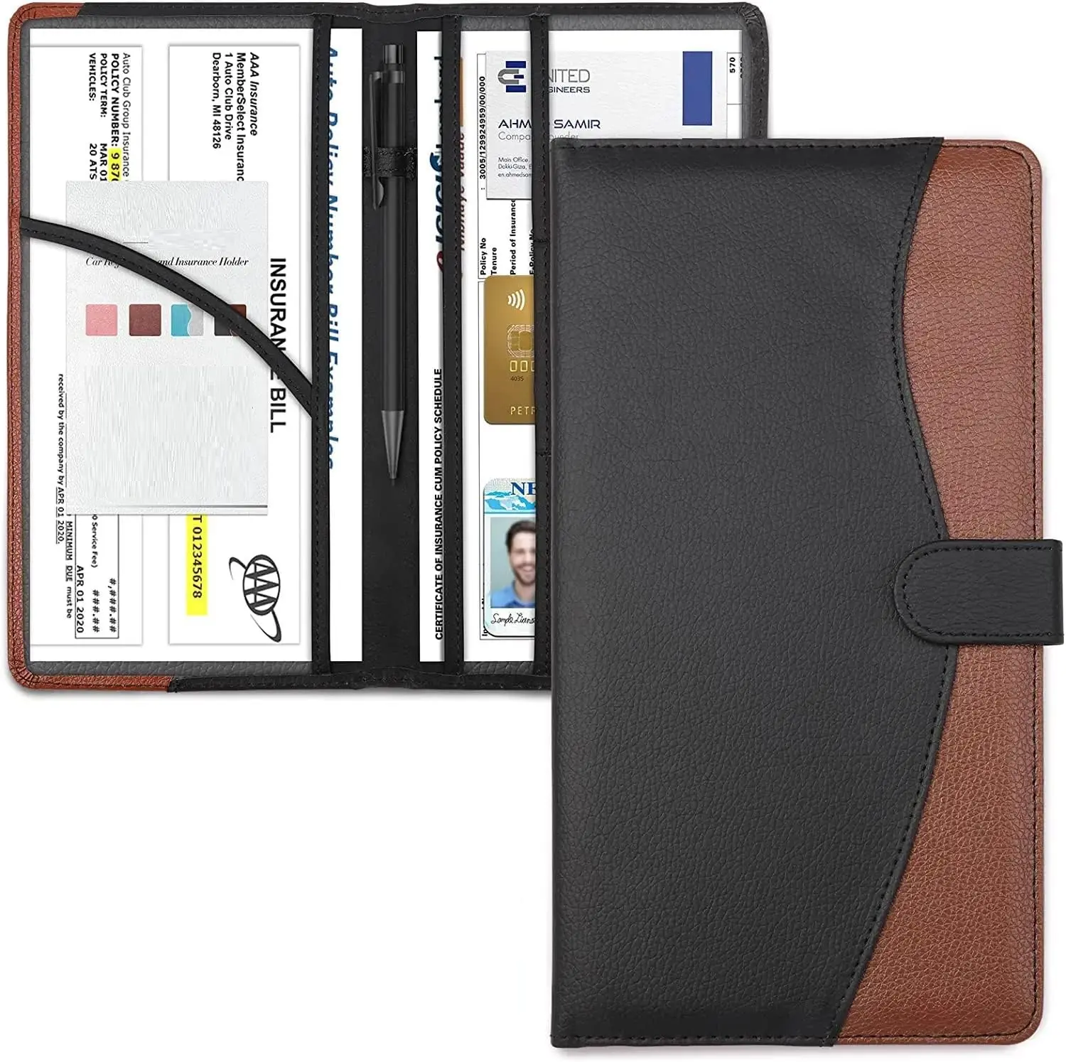 Car Registration and Insurance Holder Car Document Holder Registration and Insurance Card Holder for Cards, Driver License