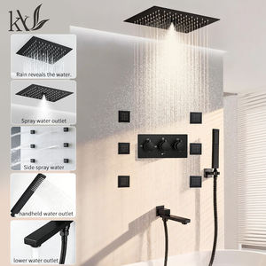 Set Doccia Moderno YaKe LED Smart in Ottone con Getto a Pioggia e Massaggio, Miscelatore Doccia a Parete per Appartamenti/Hotel - Product Image 2