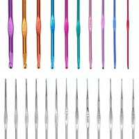 Lot de 100 crochets en plastique simples, kit complet d'aiguilles à tricoter, jauge de tricot, ciseaux, marqueurs de mailles, kit d'aiguilles à coudre DIY