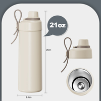 Botella de Agua Aislada al Vacío de Acero Inoxidable, Libre de BPA, Ecológica, Color Personalizado, 21 oz, Aislamiento Térmico de 12-24 Horas, a Prueba de Fugas