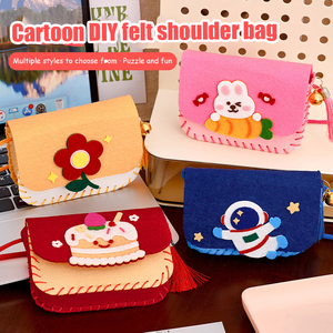 Kits de artesanía de fieltro para niños DIY, Proyecto para padres e hijos de jardín de infantes, bolso cruzado cosido a mano, monedero, tela no tejida casera - Product Image 6