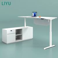 Bureau d'ordinateur en forme de L, blanc, minimaliste et moderne LIYU, ergonomique, pour poste de travail et bureau à domicile