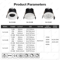 Plafonnier encastré LED commercial à intensité variable, rond, IP44, 220V, avec logo personnalisé, marque OEM