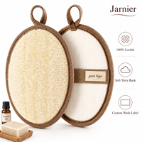 Éponge de douche naturelle originale ronde pour spa, avec sangle, brosse et éponge de nettoyage efficaces