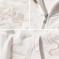 Sweat à capuche zippé en molleton de coton et bambou 450g pour homme, imprimé dessin animé, respirant, coupe-vent, tenue décontractée d'automne