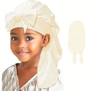 Gorro de Dormir Largo de Seda y Satén para Niñas, con Banda Elástica para Cabello Rizado, Regalo Promocional - Product Image 3