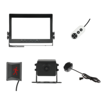 Moniteur de voiture 7 pouces 1080p avec détection d'angle mort IA 4 canaux BSD 1080P et caméra de recul sans fil