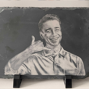 Tablero de pizarra de corte grabable de forma personalizada espacios en blanco de grabado láser pizarra de roca negra para posavasos de regalo de grabado - Product Image 2
