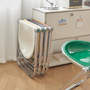 Chaise pliante de loisirs <span class=keywords><strong>d</strong></span>'<span class=keywords><strong>occasion</strong></span>, tabouret transparent tendance pour photos, chaise de maquillage, <span class=keywords><strong>table</strong></span> de café - Product Image 5