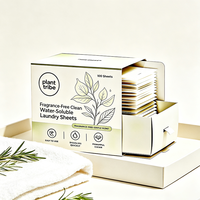 Feuilles de lessive sans parfum, portables, dissolvables, nettoyage en profondeur, douces et inodores