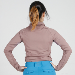 BL011 printemps et automne équestre à manches longues haut à glissière pour femmes vêtements d'équitation haute élastique confortable équipement de chevalier - Product Image 5