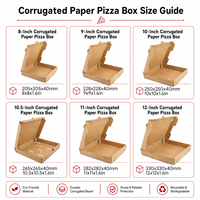 Boîte à pizza en kraft brun recyclable de qualité alimentaire, résistante à l'huile, jetable, avec taille personnalisée pour les traiteurs