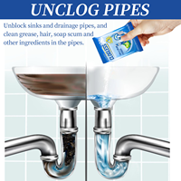 Formule puissante de désodorisation, poudre de nettoyage des drains, idéale pour les tuyaux de cuisine, l'évier de salle de bain, les toilettes et l'entretien ménager