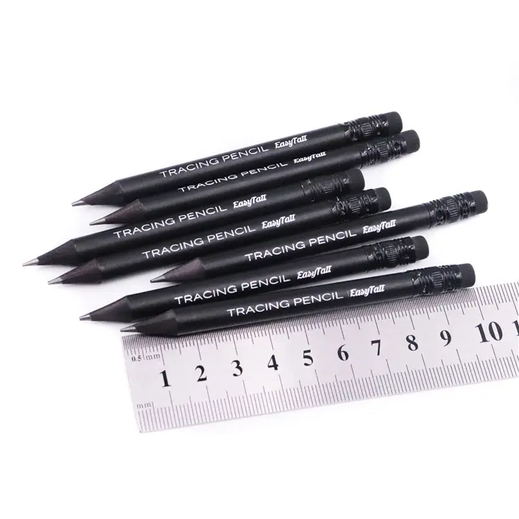 Pocket Portable Custom Logo Printing 10cm Mini Small Short Natural Black Wood Wooden HB Golf Pencils With Eraser
