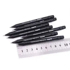 כיס נייד מותאם אישית לוגו הדפסת 10cm מיני קטן קצר טבעי שחור עץ עץ HB גולף עפרונות עם מחק