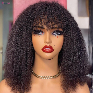 Perruque Courte à Franges Faite à la Machine SDD Super Double Drawn, Cheveux Vierges Bruts Alignés dans le Sens de la Cuticule, Densité 200%, 100% Cheveux Humains - Product Image 5