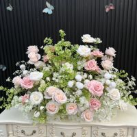 Nouveau style, vert et blanc, vente en gros, bouquet de mariage, décoration de table de mariage, arrangement, boule de fleurs artificielles