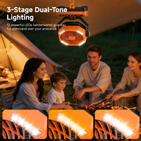 Ventilateur de camping extérieur rechargeable HY-8166D OEM/ODM 20000 mAh avec lumière nocturne et fonction de batterie externe