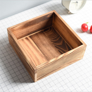 Wooden storage box, lidless, lacquered wood box, household organizer <b>basket</b>, fruit and vegetable storage <b>basket</b>, - Product Image 2