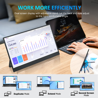 Écran tactile étendu FHD de 15,6 pouces pour ordinateur portable PC PS4 Xbox Switch avec support réglable, moniteur de jeu portable