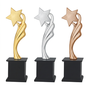 Trofeo Estrella Metálica de 12.5 Pulgadas, Chapado en Oro, Plata y Bronce, Modelo 806 A B C, Grabado Duradero, Premio para Deportes y Juegos - Product Image 1