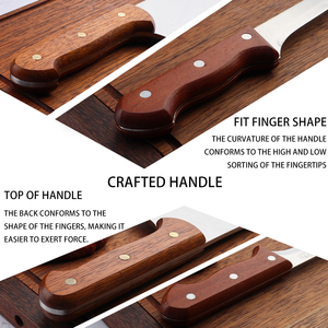 Juego de Cuchillos de <span class=keywords><strong>Carnicero</strong></span> de Acero Inoxidable con Mango de Madera, Multiusos, Ecológicos, Ambidiestros, Acabado Pulido, Cuchillos de Cocina Personalizados - Product Image 4