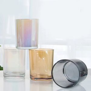 Bougies parfumées atmosphériques de haute valeur, gobelets minimalistes ronds en verre transparent pour la maison - Product Image 1
