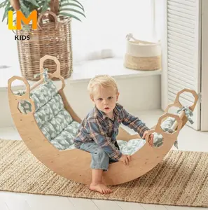 LM KIDS Wooden Montessori Rocking Chair Board wooden piklers Arch Rocker Balance Board Kids Toy arch rocker climbing arch