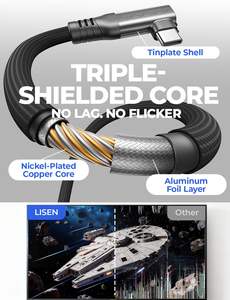 Câble de charge rapide LISEN 100W PD avec puce intelligente E-marker pour <span class=keywords><strong>Samsung</strong></span> Galaxy S25 S24 Ultra, ordinateur portable, charge de batterie haute puissance - Product Image 2