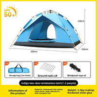 Tente de camping pop-up portable pour 1-2 personnes, abri solaire pour randonnée, ouverture en une seconde, idéale pour les voyages et la randonnée, fabrication OEM