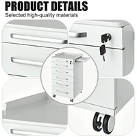 Armoire dentaire mobile avec plateau coulissant extensible, chariot de clinique métallique à 5 tiroirs avec serrure à clé pour le stockage en laboratoire hospitalier