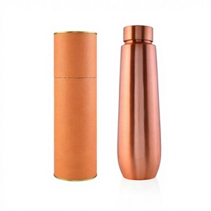 Bouteille d'eau en cuivre, gourde portable couleur cuivre, tasse à boire de voyage - Product Image 4