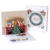 Carte de Noël pop-up 3D personnalisée Carte cadeau de sapin de Noël joyeux pour les enfants Voeux parfait pour les vacances