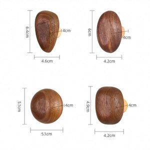 Black Walnut Wood Coat <b>Hooks</b> for Hanging Hat - Product Image 4