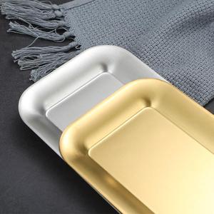Korean Style Stainless Steel Rectangular <b>Tray</b> 304 Grade Unbreakable For Hotel Meals <b>Snack</b> Dessert Sushi Barbecue - Product Image 4