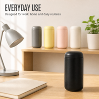 Mini bouteille d'eau en acier inoxydable de 400 ml en forme de capsule, tasse de voyage pour café, thé et eau avec infuseur à thé