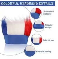 2024 Nouveau Style Polyester Matériel Perruque Cap Coloré Confortable Cheveux Perruque Chapeau Pour Les Ventilateurs Assortis