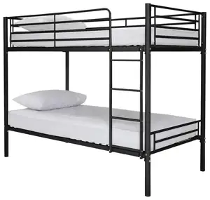 Deluxe Junior liso baratos de Metal 2 Nivel litera cama litera para niños camas con diapositivas de hierro barato