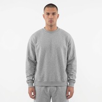 Sweat-shirt pour homme à col rond et manches longues en tissu French Terry, avec logo personnalisé, design OEM ODM, style décontracté streetwear, poignets et ourlet côtelés.