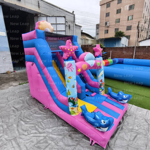 13ft Mới Nhảy bơm hơi trượt biển Thế Giới chủ đề phim hoạt hình nhà bouncy công viên leo làn đường trượt khô - Product Image 2