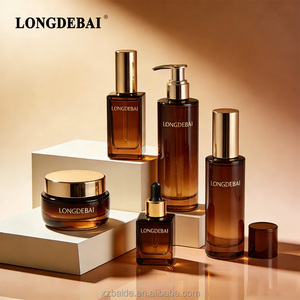 Elegant Amber Glass Serum <b>Bottle</b> Set for Premium Cosmetics 30ml to 150ml Glossy Finish and Airless Pump - Product Image 5