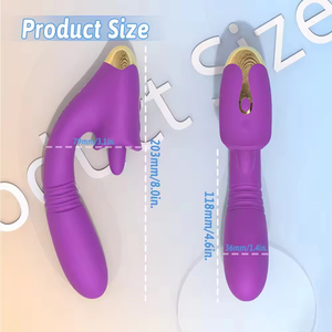 Vibrateur 3 en 1, machine vibrante à poussée, vibrateurs en silicone pour le clitoris, vibrateurs à langue pour femmes - Product Image 3