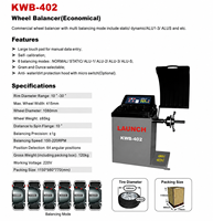 Équilibreuse de pneus LAUNCH KWB-402, alignement intelligent, haute précision, machine d'équilibrage des roues de voiture avec écran LCD