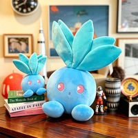 Peluche Pokémon Oddish, plante en pot bleue créative, motif dessin animé, expression mignonne, coussin en forme de plante, cadeau réconfortant