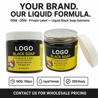 Savon Noir OEM 180g en Pot, Huile de Fruit d'Olive, Glycérine, Nettoyage Quotidien Doux, Pâte de Savon Noir à l'Huile d'Argan