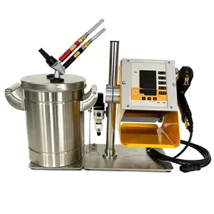 Laboratory Test Manual Electrostatic Powder Coating Gun With Small Powder Hopper For Spraying Painting Metal Coating Machine