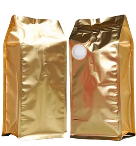 Custom Aluminum Foil Zip Lock Bag Coffee Bean Packaging Bag Kraft Paper Coffee Bag With Valve And Zipper