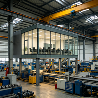 Bâtiment de bureaux industriel préfabriqué avec mezzanine, structure en acier personnalisable en termes de portée et de hauteur, installation rapide, pour l'exportation mondiale