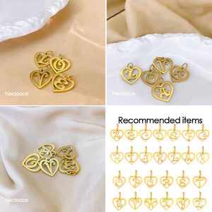 Ciondoli Emanco in Argento Sterling <span class=keywords><strong>a</strong></span> Forma di Cuore con Iniziali, Alfabeto Completo dalla <span class=keywords><strong>A</strong></span> alla Z con Eleganti Lettere Calligrafiche per Gioielli Personalizzati - Product Image 3